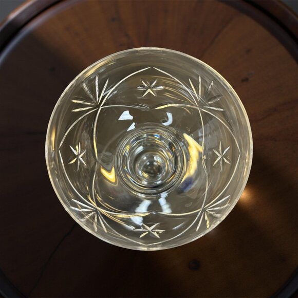 2 Hadeland Norway Crystal Stem Candle Holders with Labels Cut Starburst Coupe Fo - Picture 5 of 10